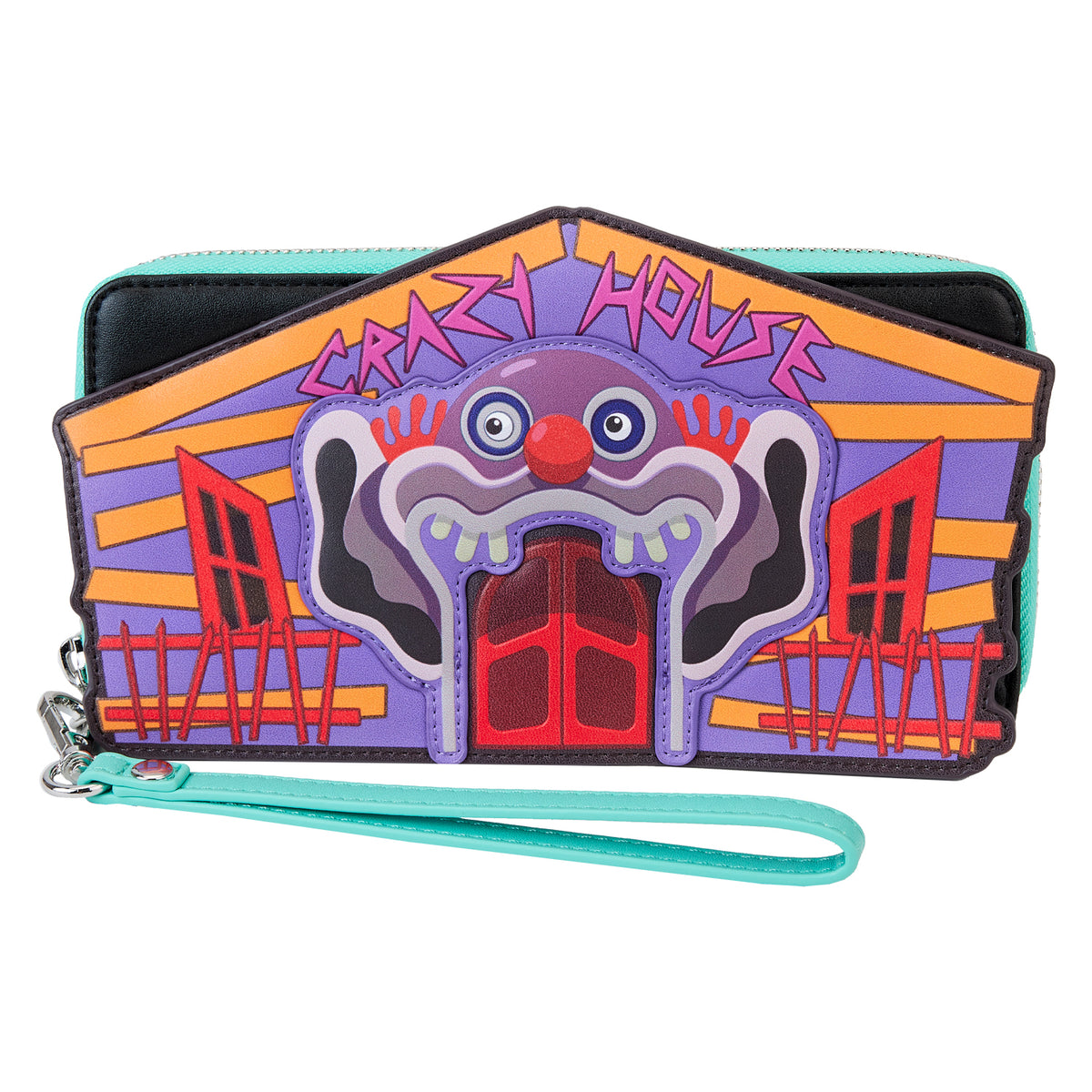 Killer Klowns from Outer Space Loungefly Zip-Around Glowing Wristlet Wallet