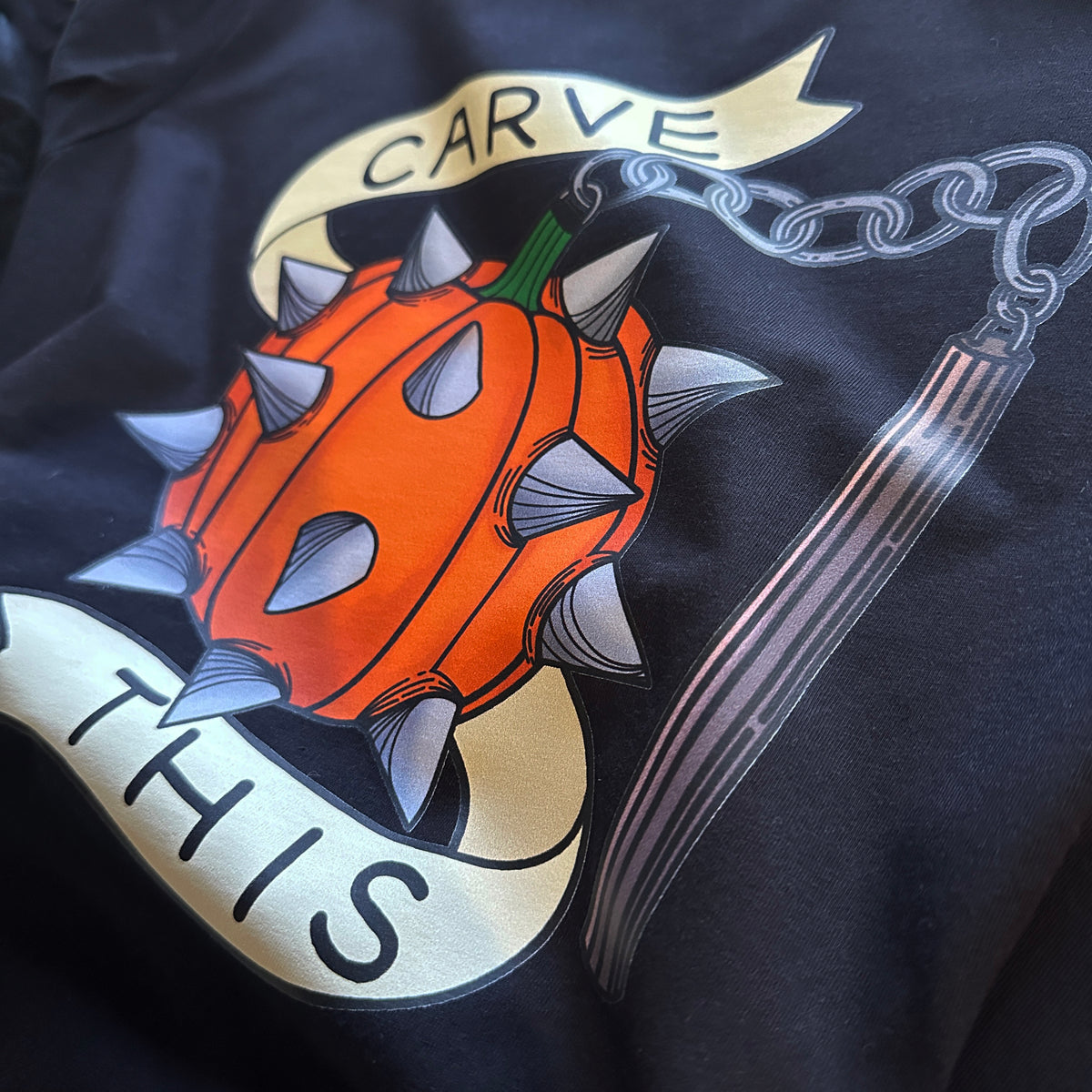 Carve This Pumpkin Flail Graphic Sweatshirt