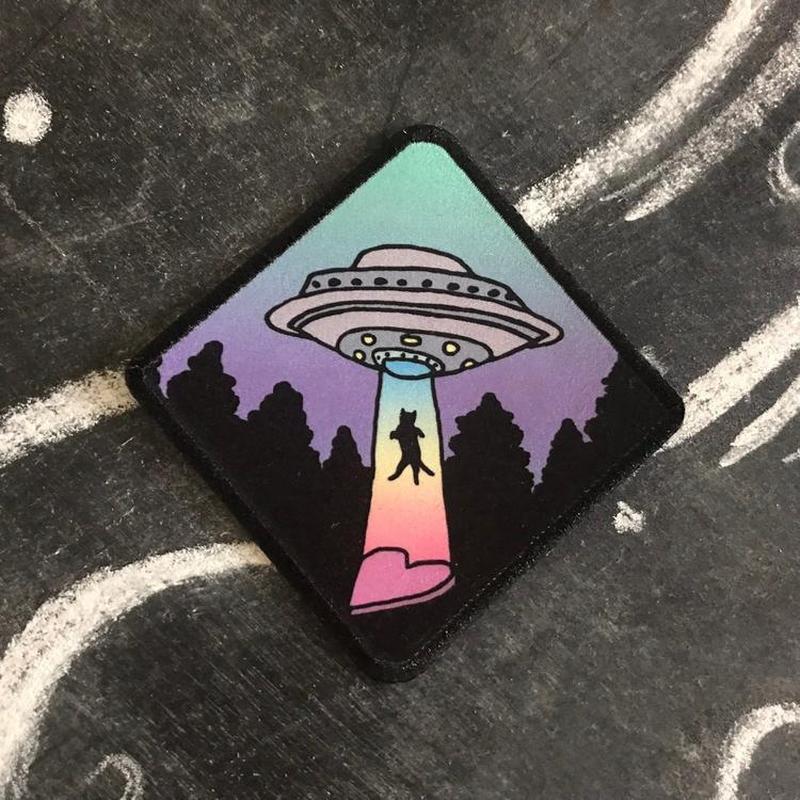 UFO Cat Printed Iron On Patch-Patch-ESPI LANE