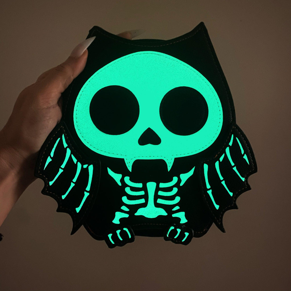 Glowing Skeleton Bat Crossbody Bag