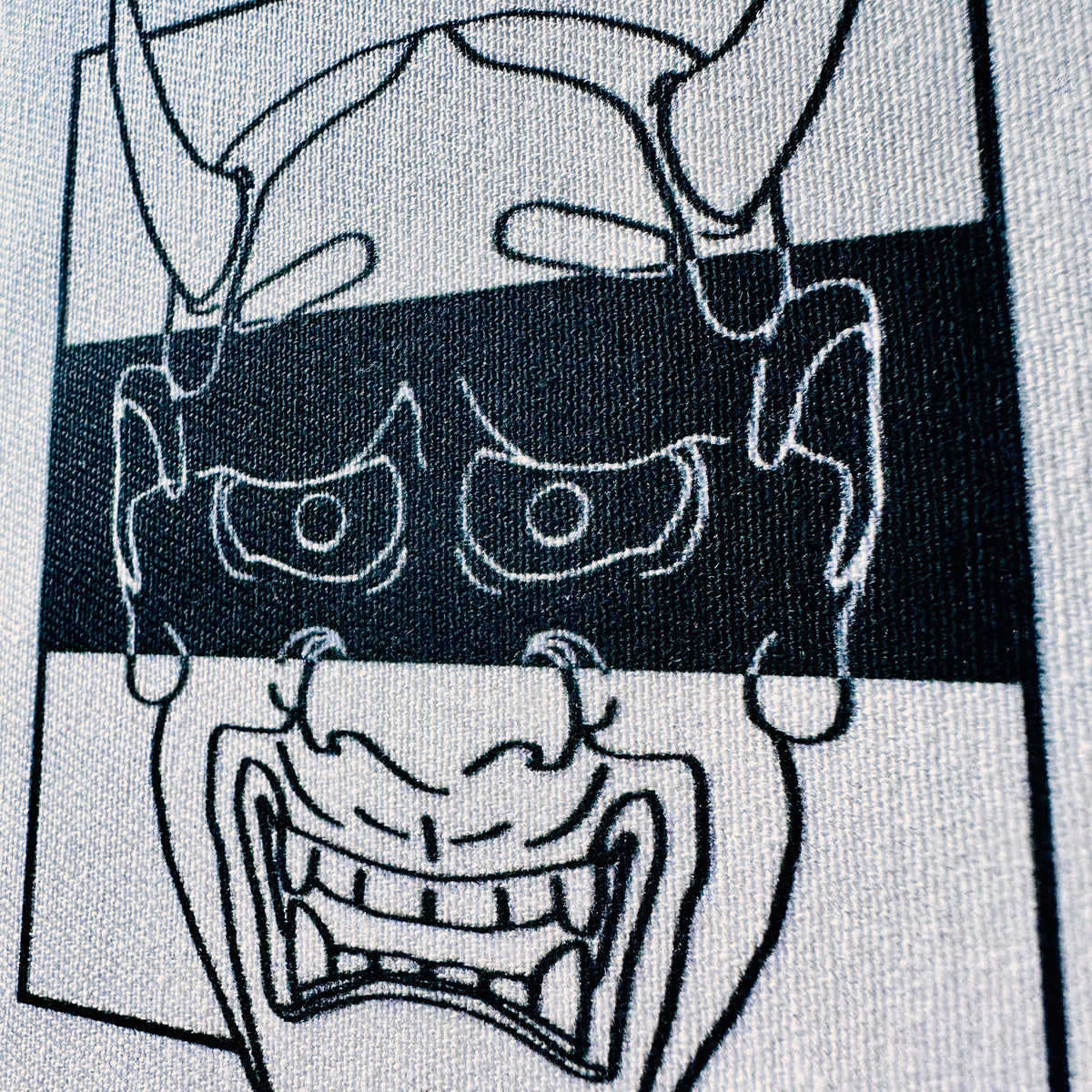 Japanese Noh Mask Sew-On Fabric Patch