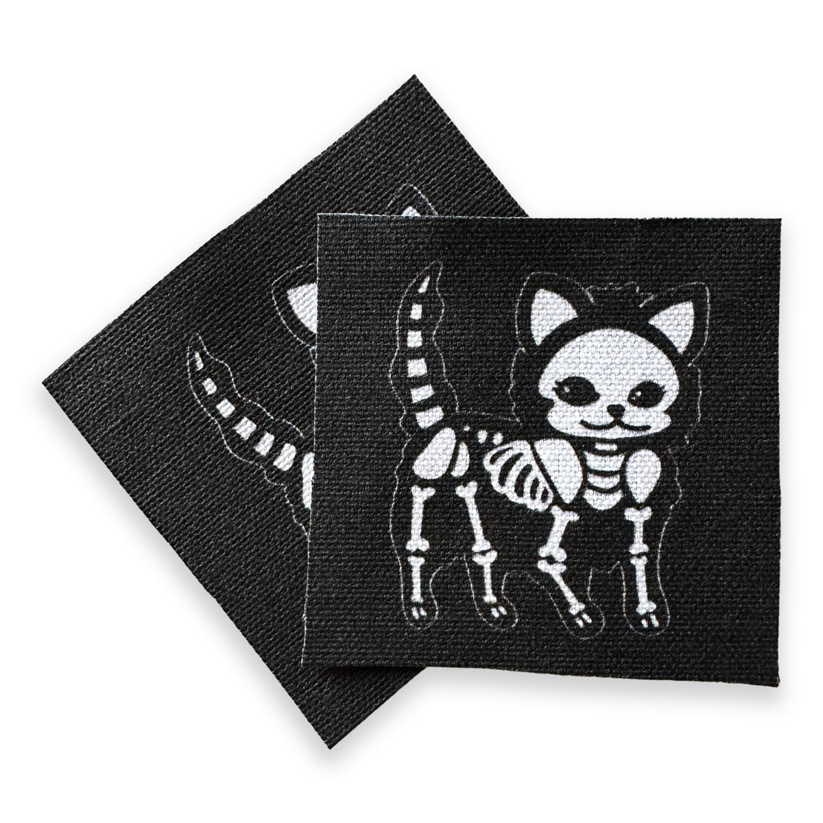Skeleton Cat Fabric Patch