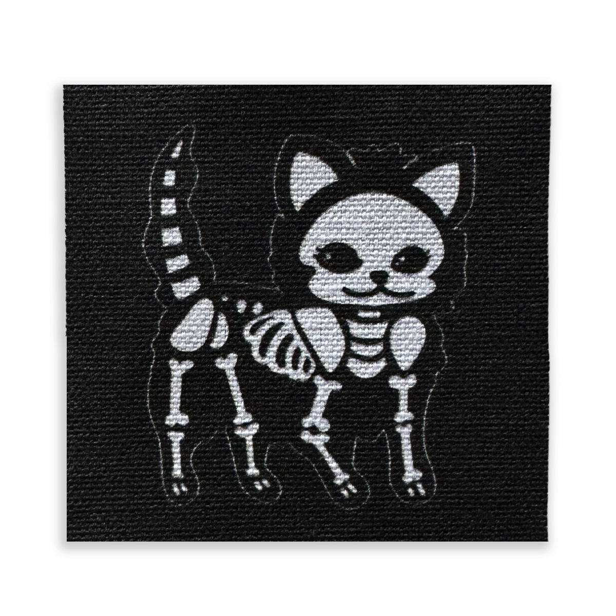 Skeleton Cat Fabric Patch