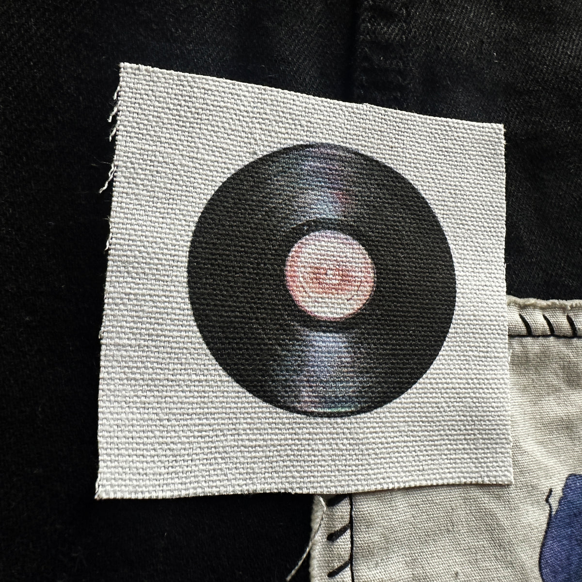 Vinyl Record Applique Fabric Sew-On Patch