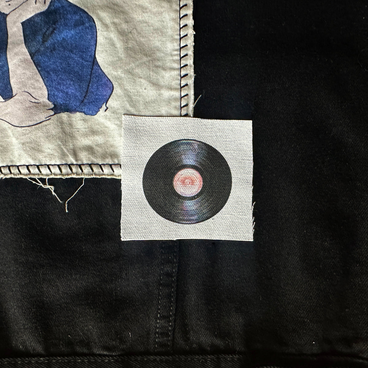 Vinyl Record Applique Fabric Sew-On Patch