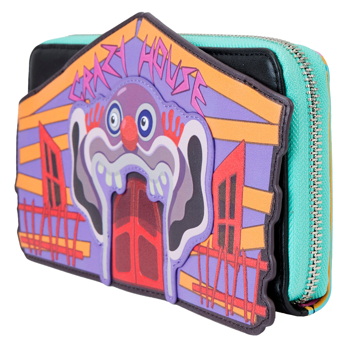 Killer Klowns from Outer Space Loungefly Zip-Around Glowing Wristlet Wallet