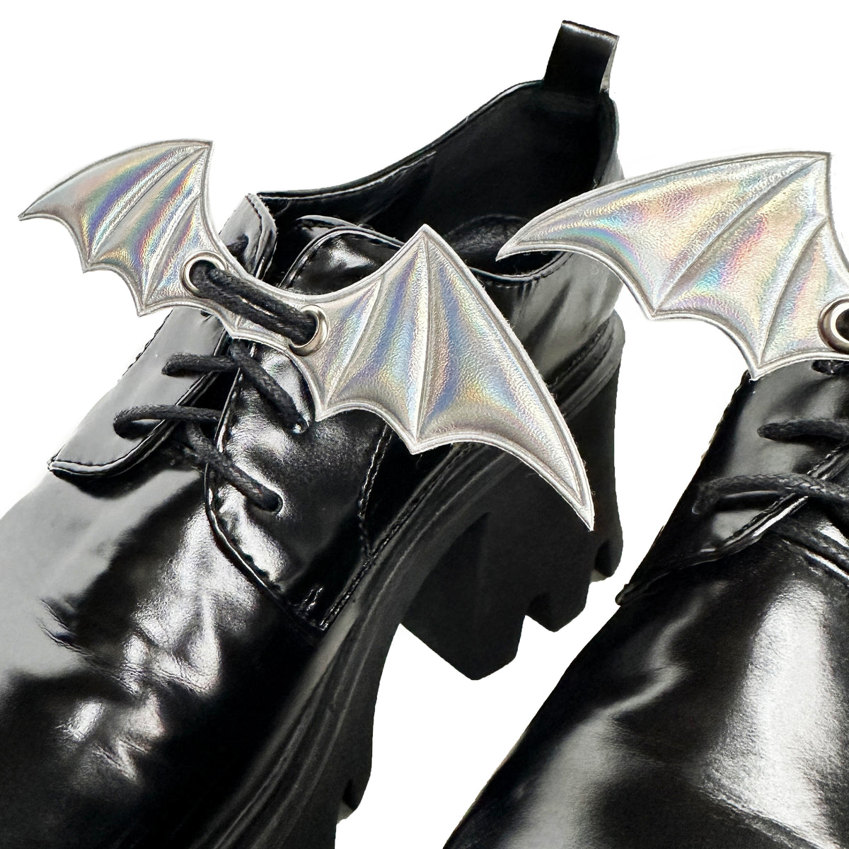 Bat Wing Skate &amp; Shoe Lace Charm Pair