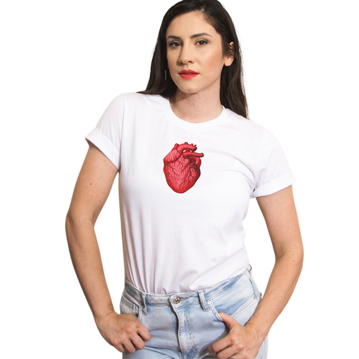 Anatomical Heart Graphic T-Shirt-ESPI LANE