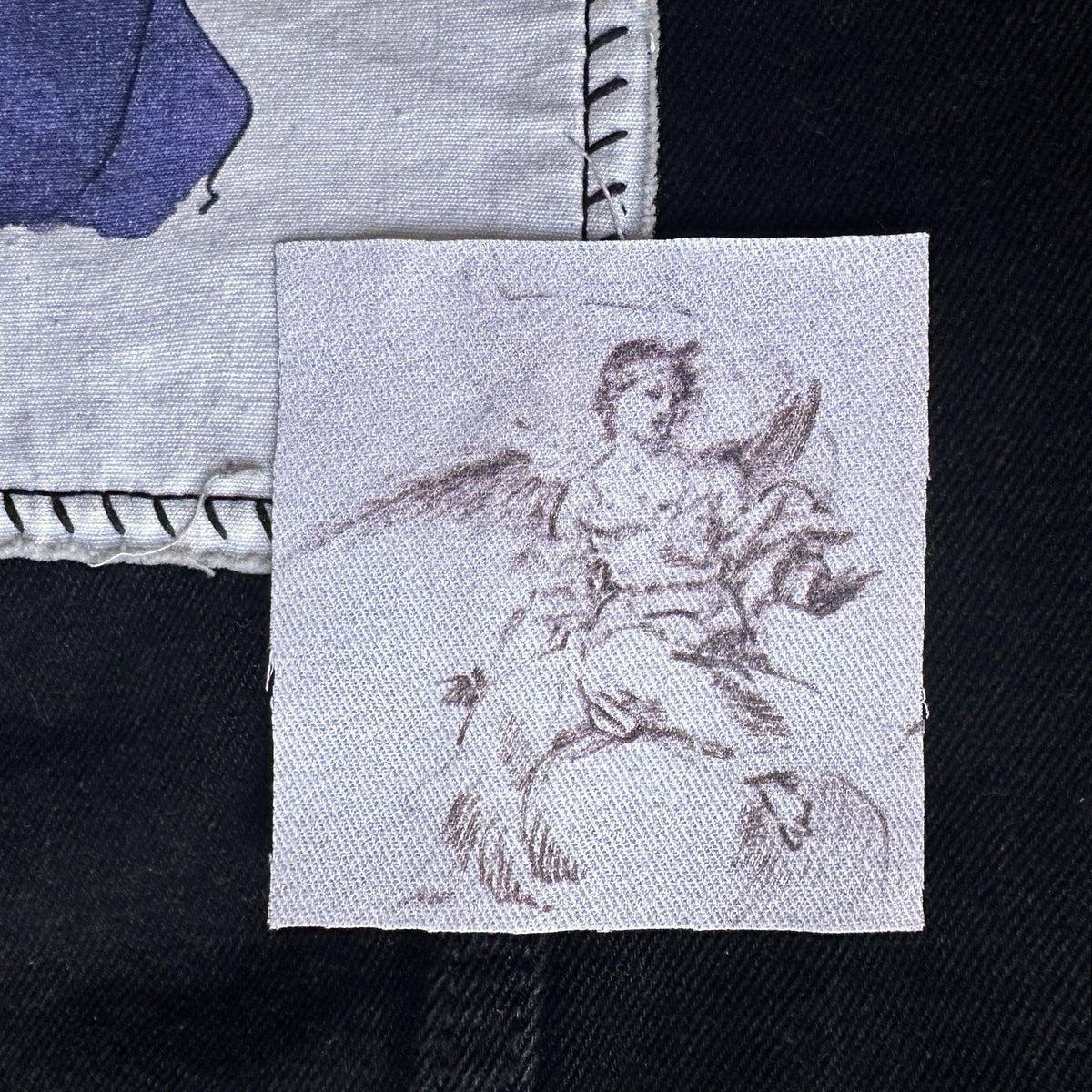 Angel on the Clouds Sketch Sew-On Fabric Patch-ESPI LANE