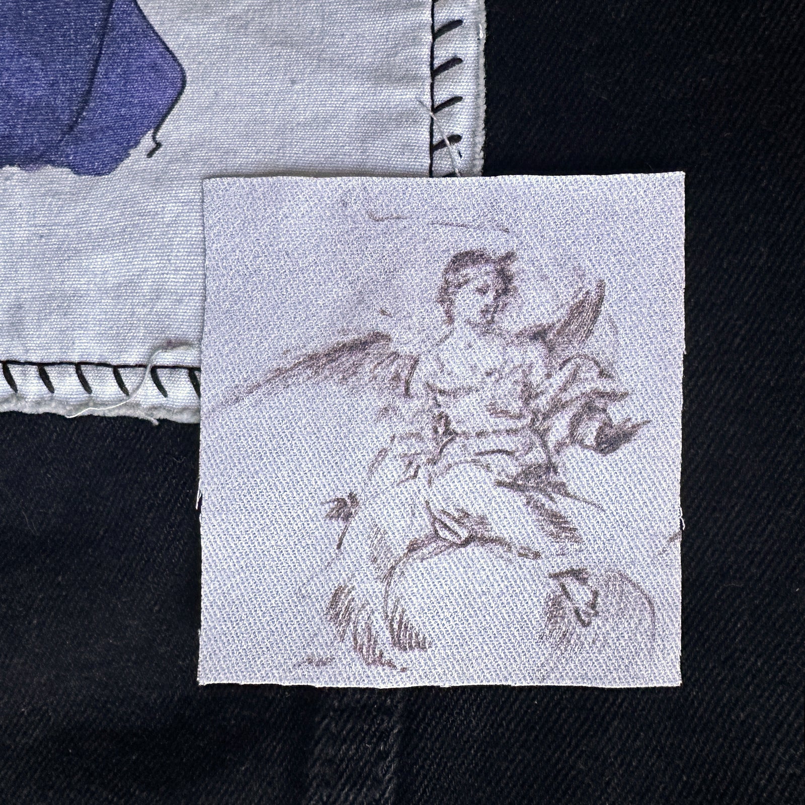 Angel on the Clouds Sketch Sew-On Fabric Patch-ESPI LANE