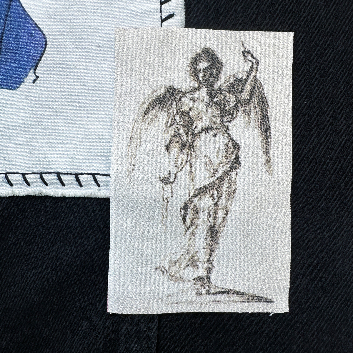 Angel Standing Sketch Sew-On Fabric Patch-ESPI LANE