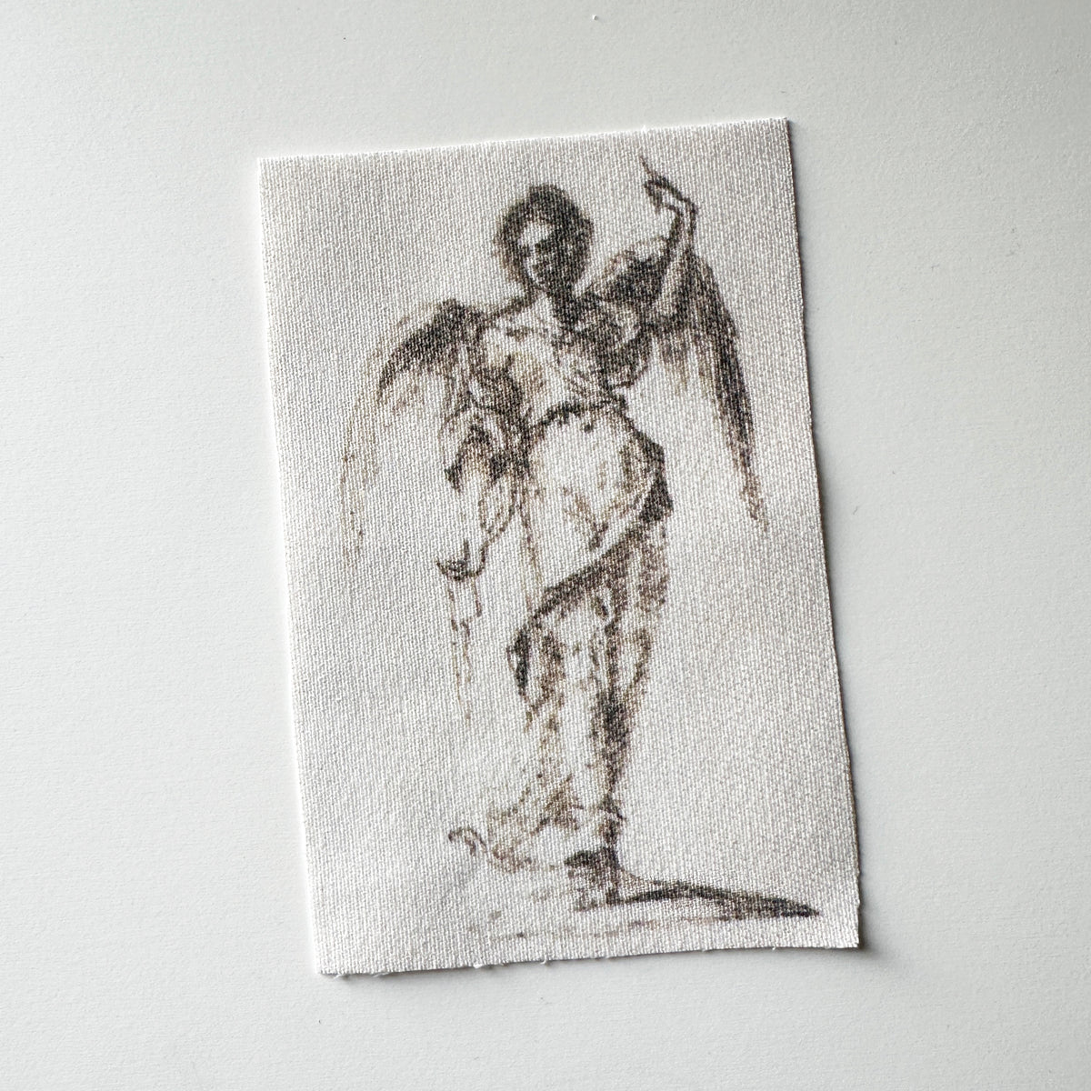 Angel Standing Sketch Sew-On Fabric Patch-ESPI LANE