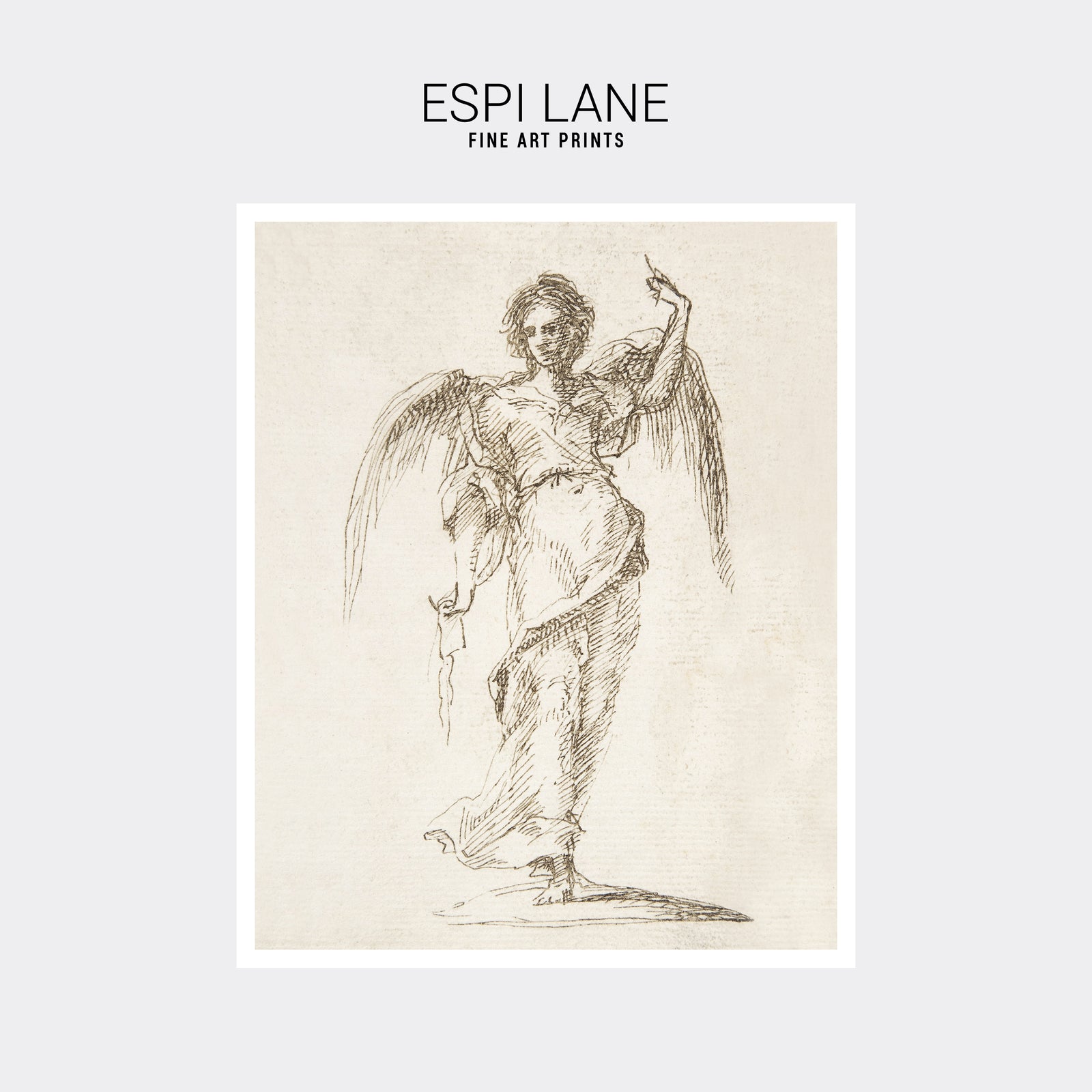 Antique Sketch Angel Fine Art Print-ESPI LANE