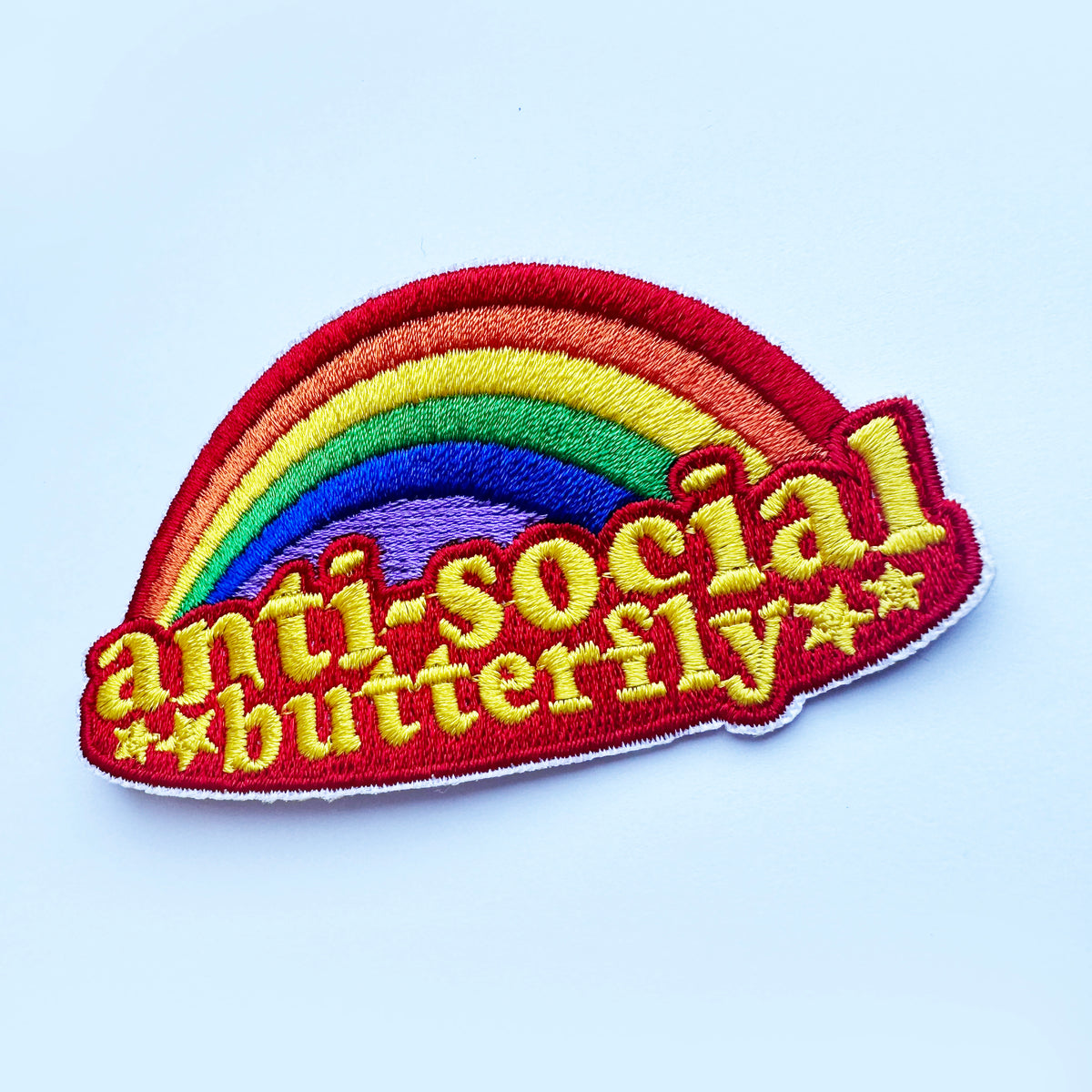 Anti-Social Butterfly Iron On Patch