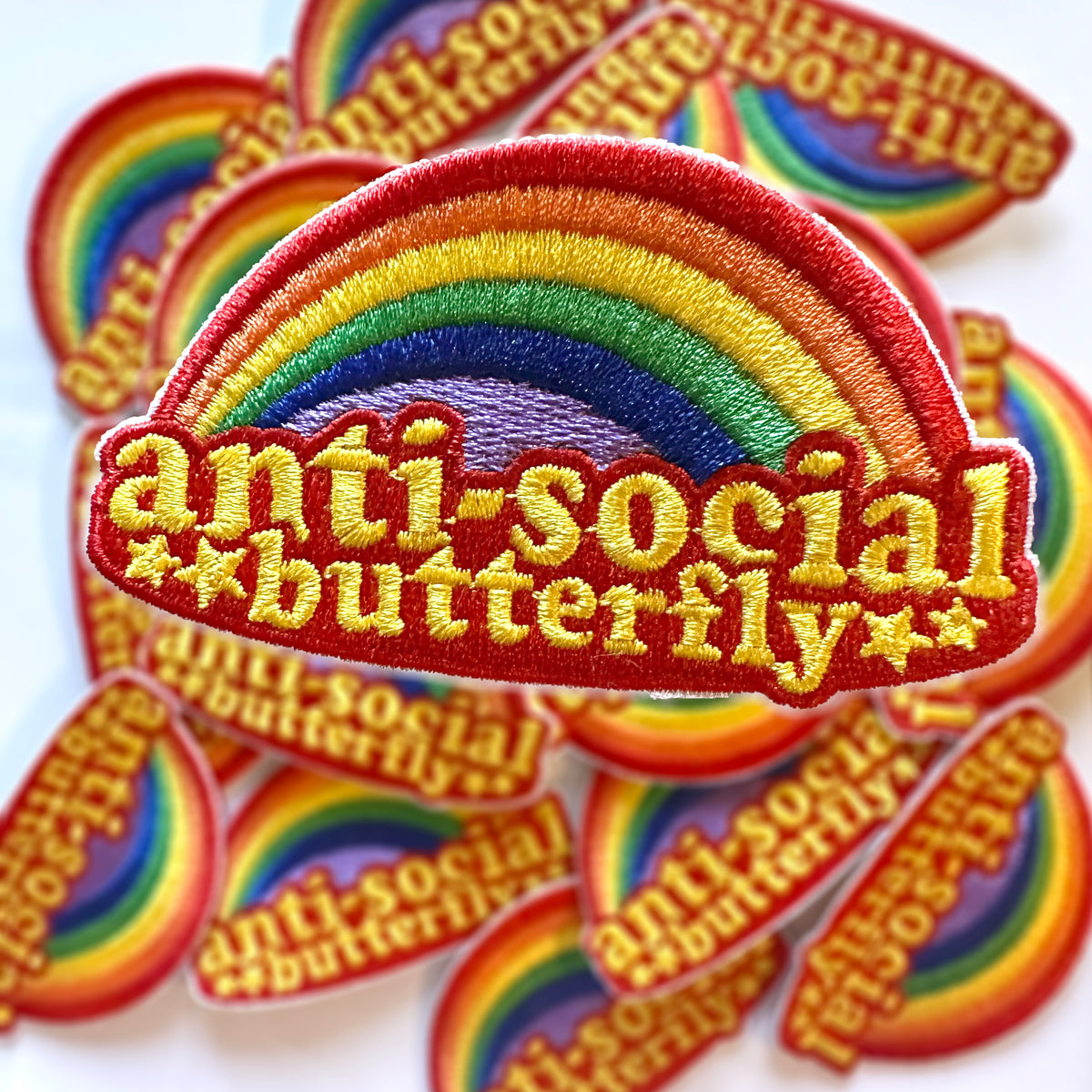 Anti-Social Butterfly Iron On Patch