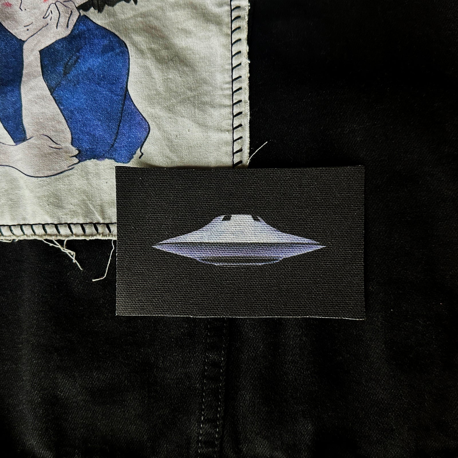 Black UFO Sew on Fabric Patch-ESPI LANE