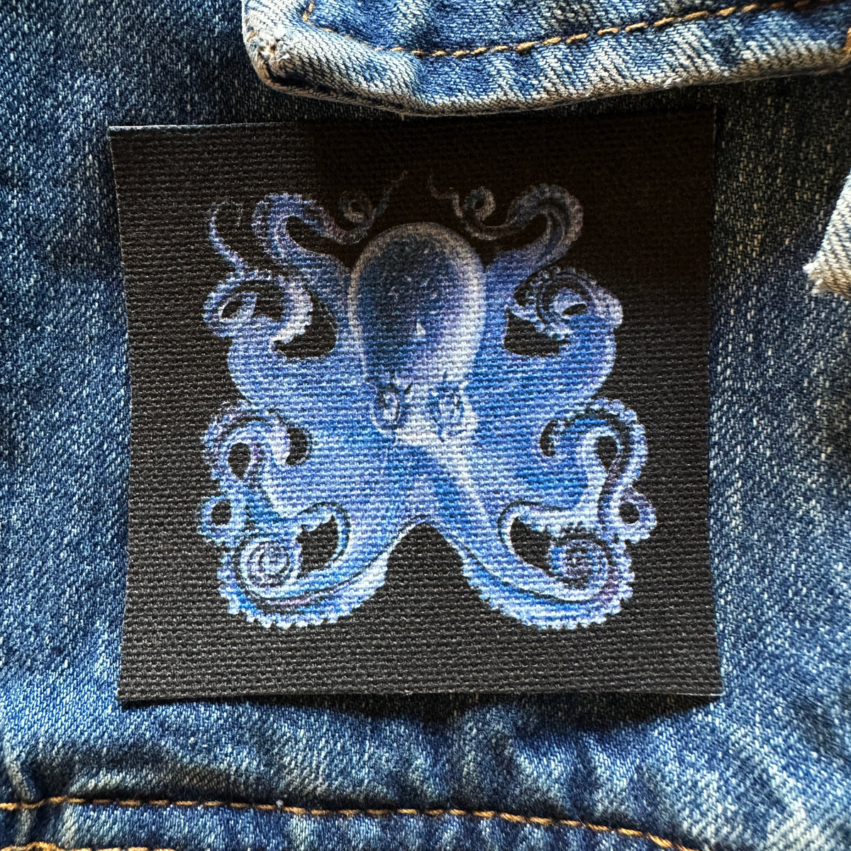 Blue Octopus Fabric Sew On Patch-ESPI LANE