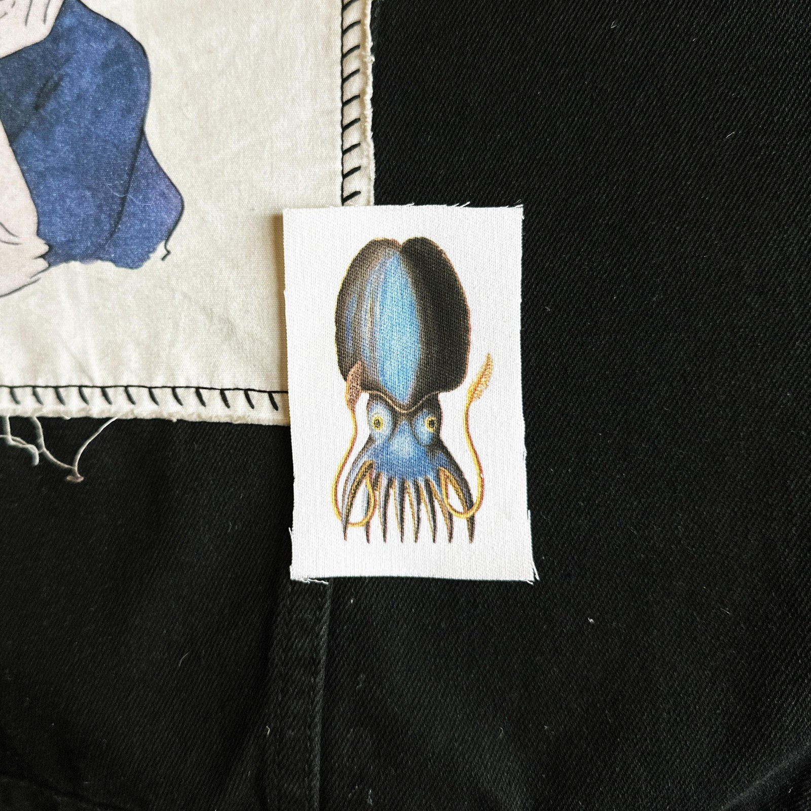 Blue Squid Sew-On Fabric Patch-ESPI LANE