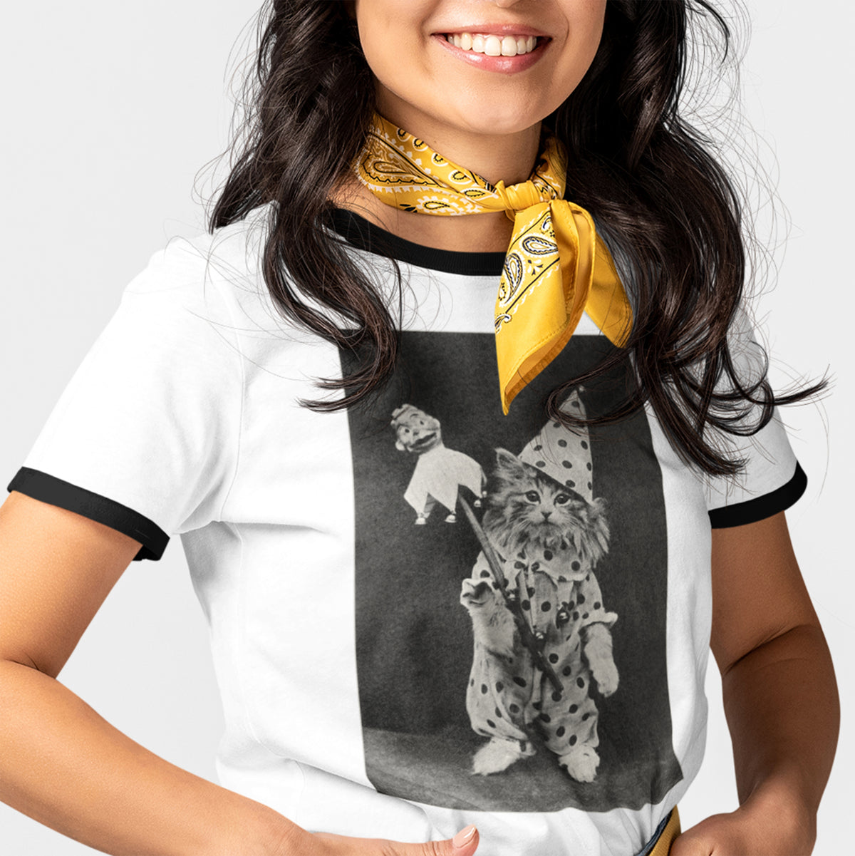 Cat Court Jester Graphic T-Shirt-ESPI LANE
