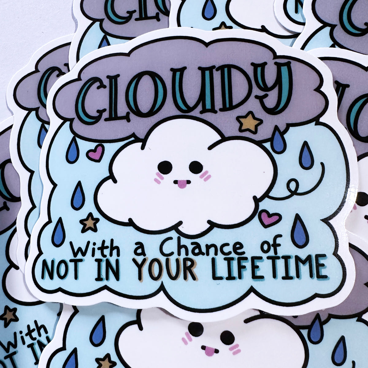 Cloudy with No Chance Sticker