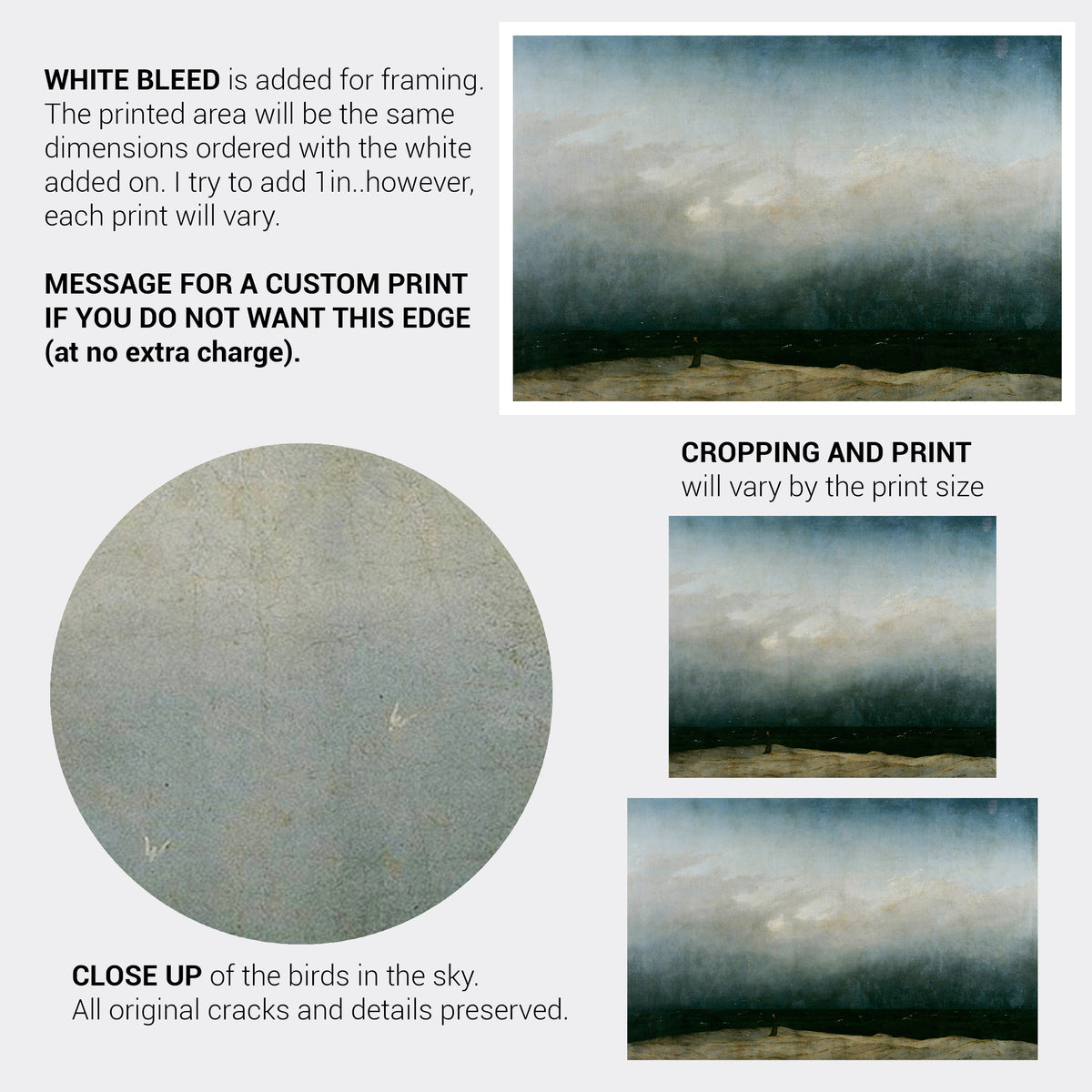 Dark Moody Monk by the Sea Fine Art Print-ESPI LANE