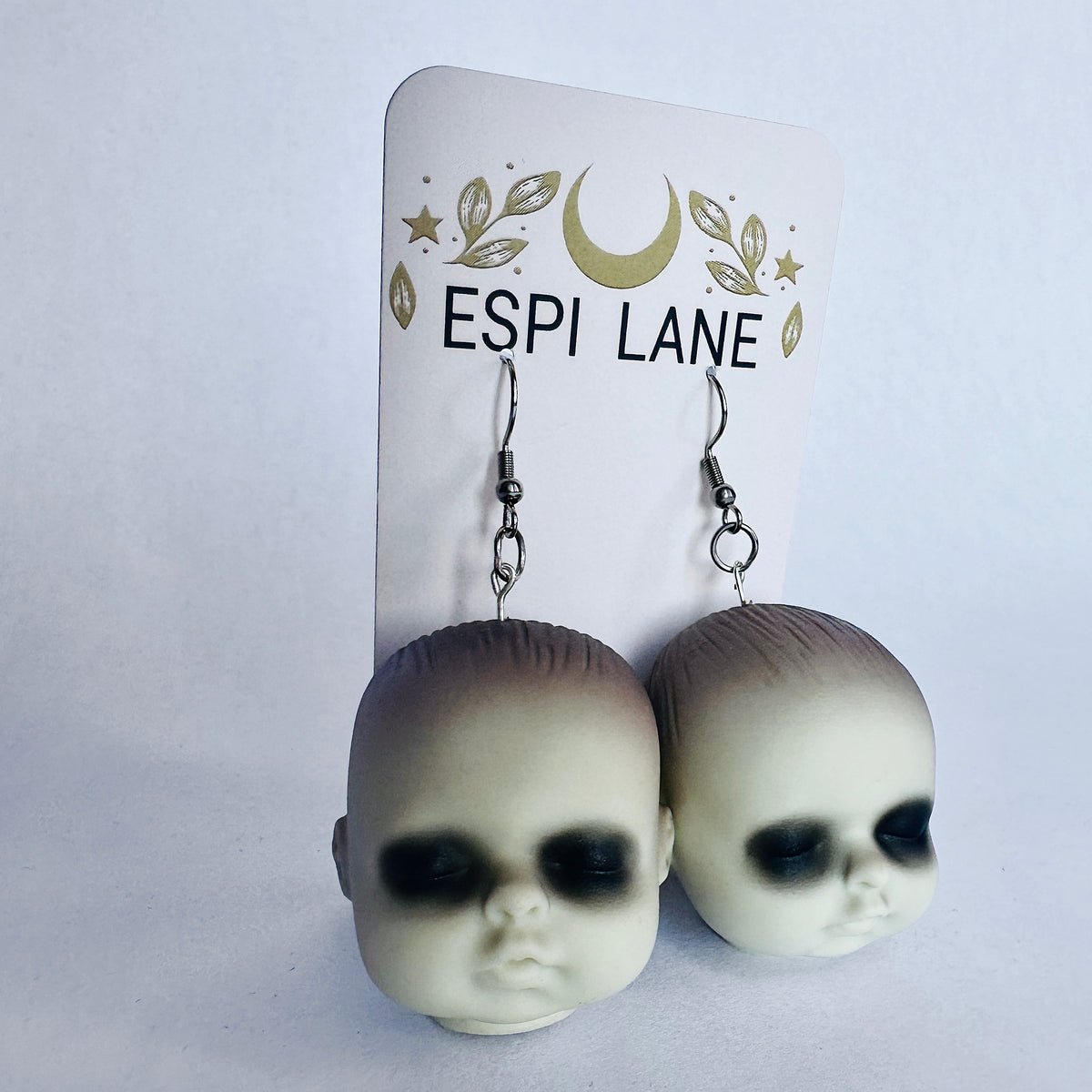 Creepy Baby Doll Head Earrings