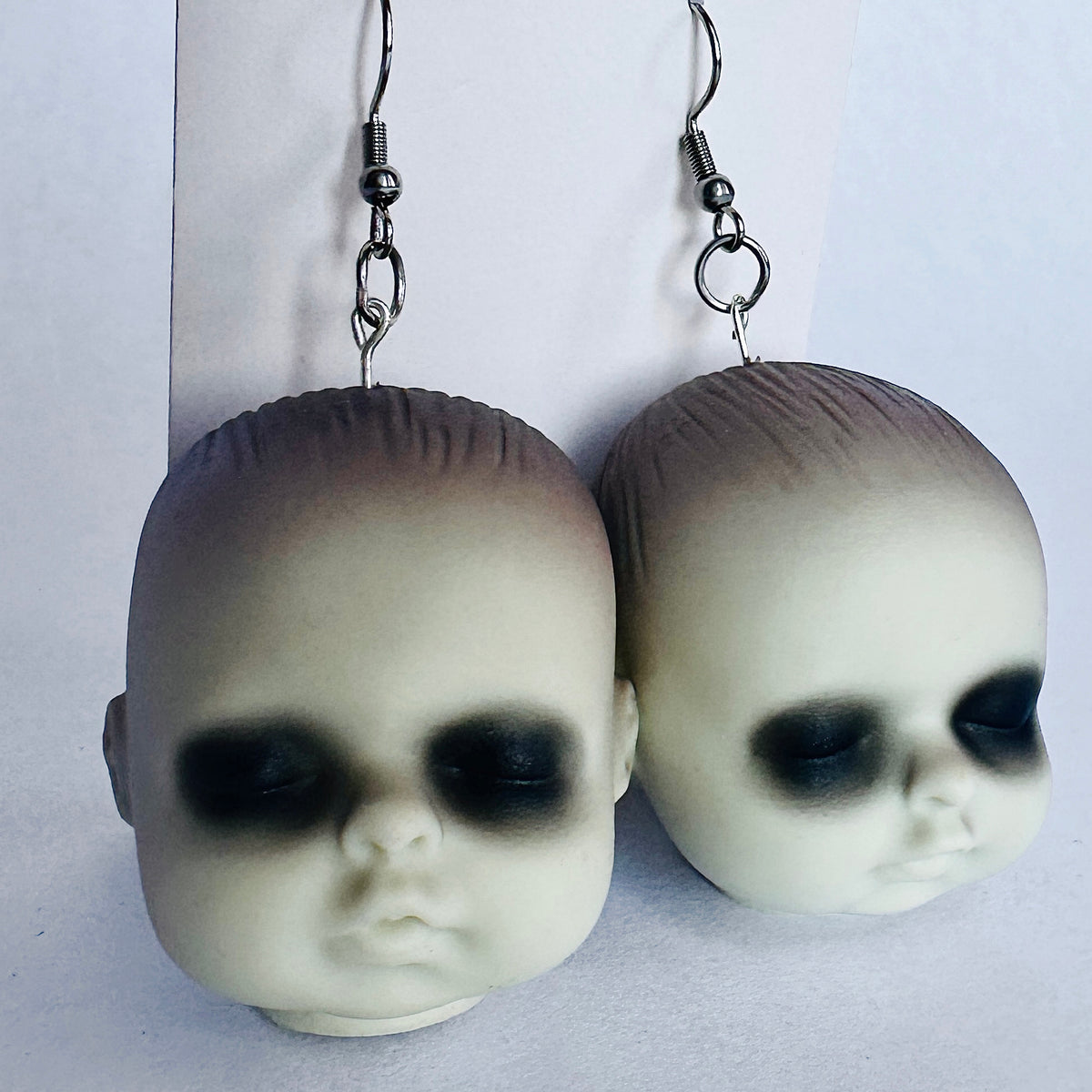 Creepy Baby Doll Head Earrings