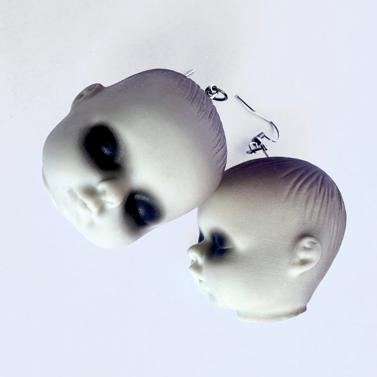 Creepy Baby Doll Head Earrings