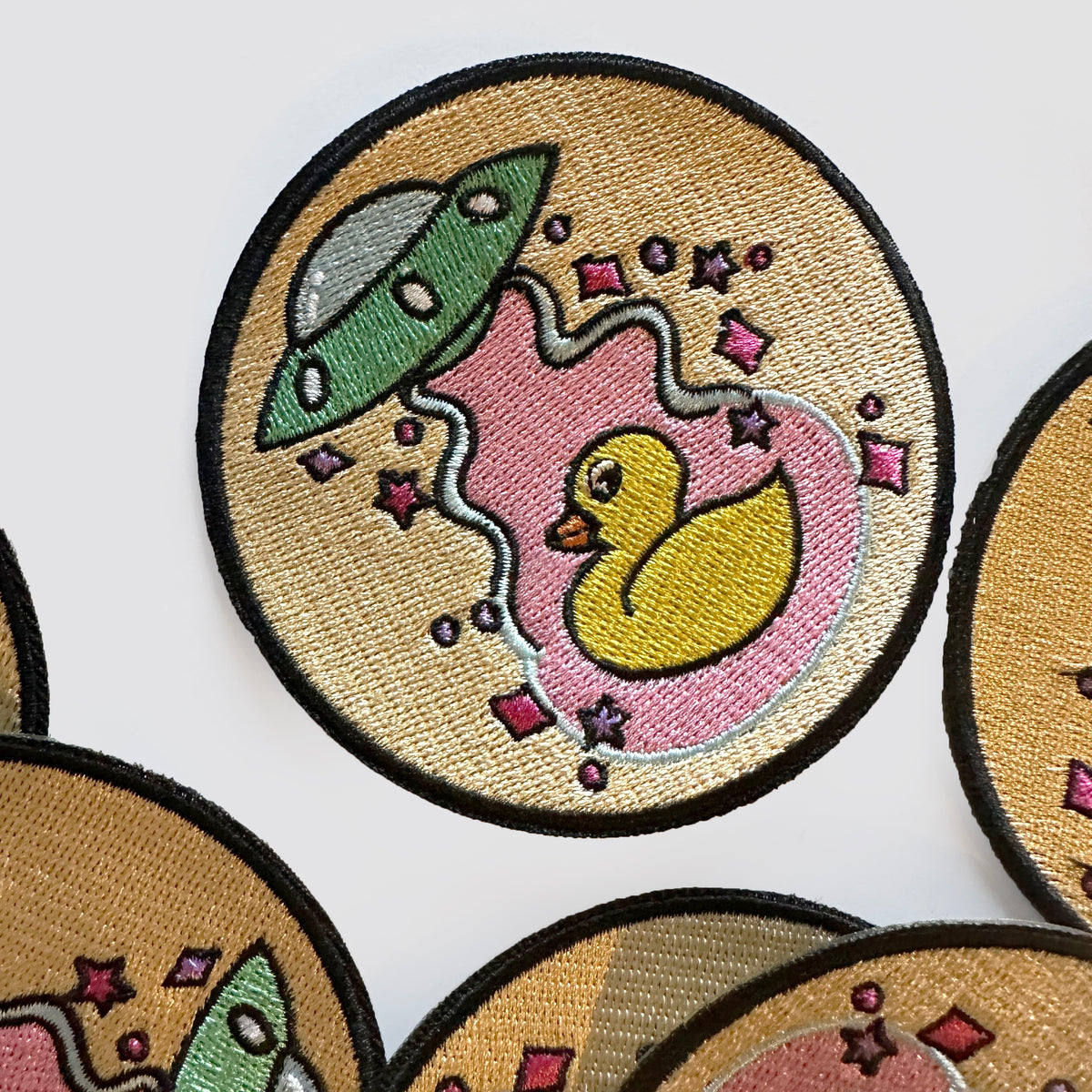 UFO Rubber Ducky Iron On Patch