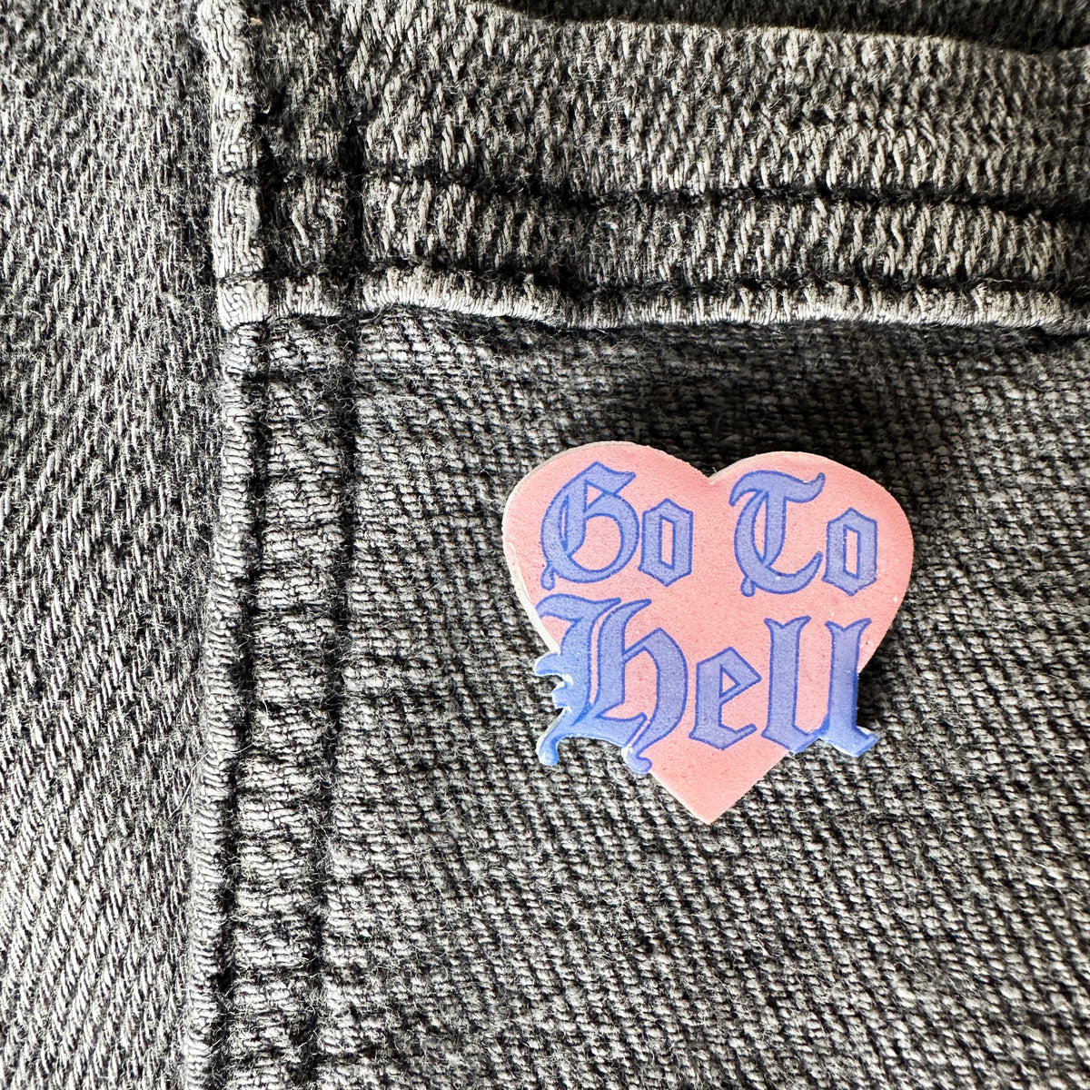 Go To Hell Heart Lapel Pin