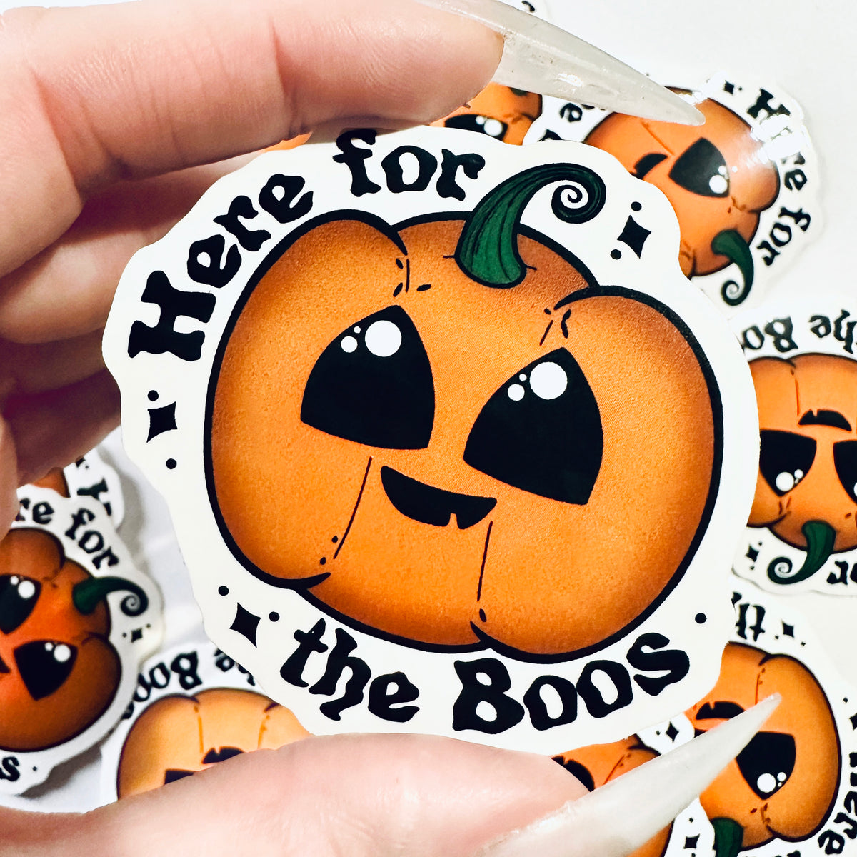 Here For the Boos Pumpkin Sticker