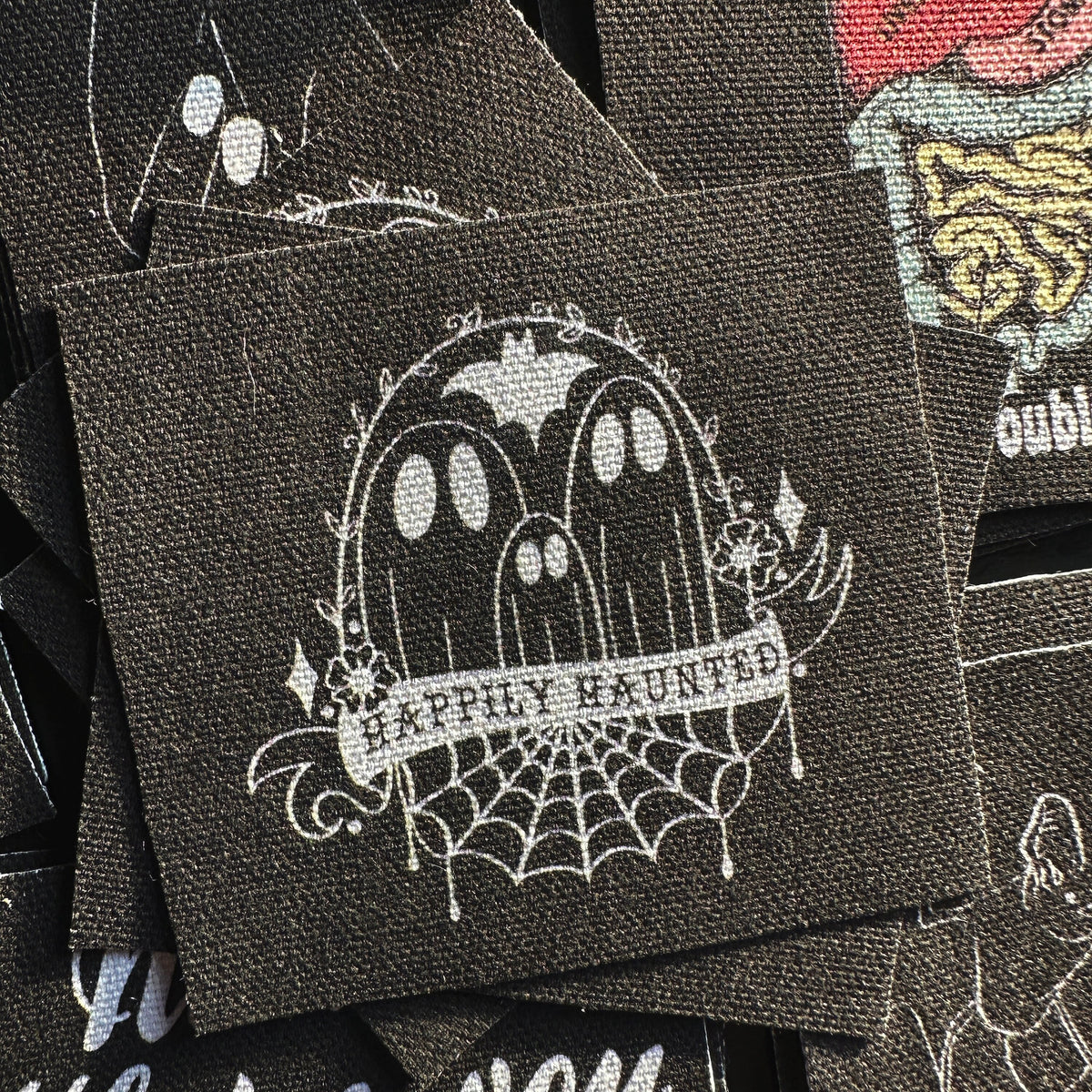 Ghost Patch | Fabirc Sew-On Gothic Accessories Punk DIY Handmade Spooky Patches | Happily Haunted | 3.5x3&quot;