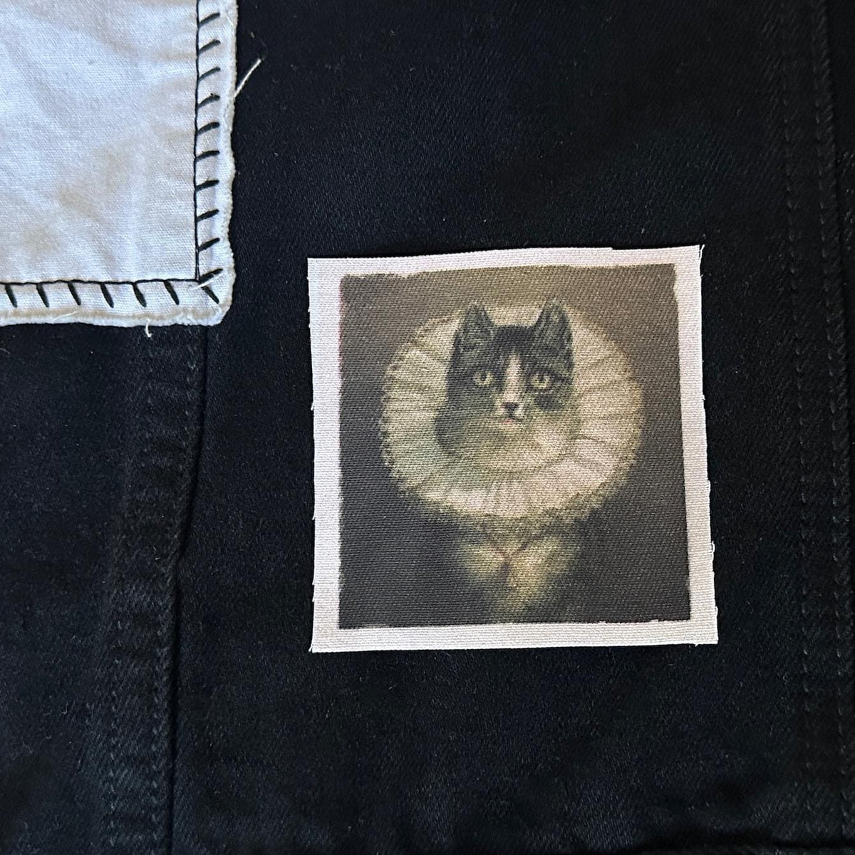 Elizabethian Cat Collar Patch Sew on Fabric Patch