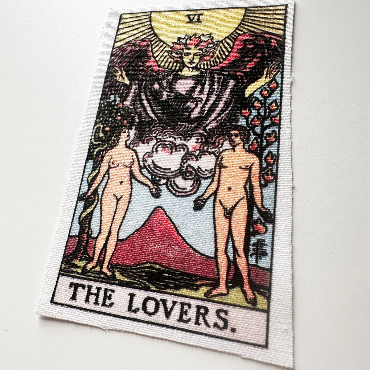 The Lovers Tarot Card Large Jacket Back Patch