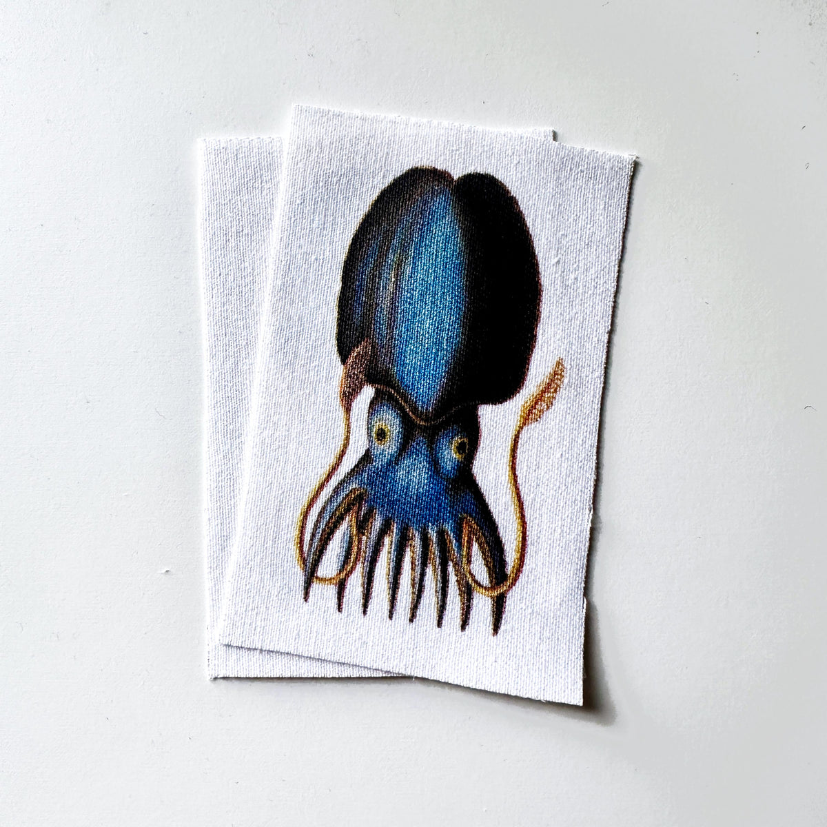 Blue Squid Sew-On Fabric Patch