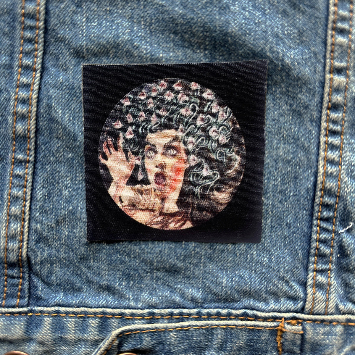 Medusa Sew On Cotton Fabric Patch