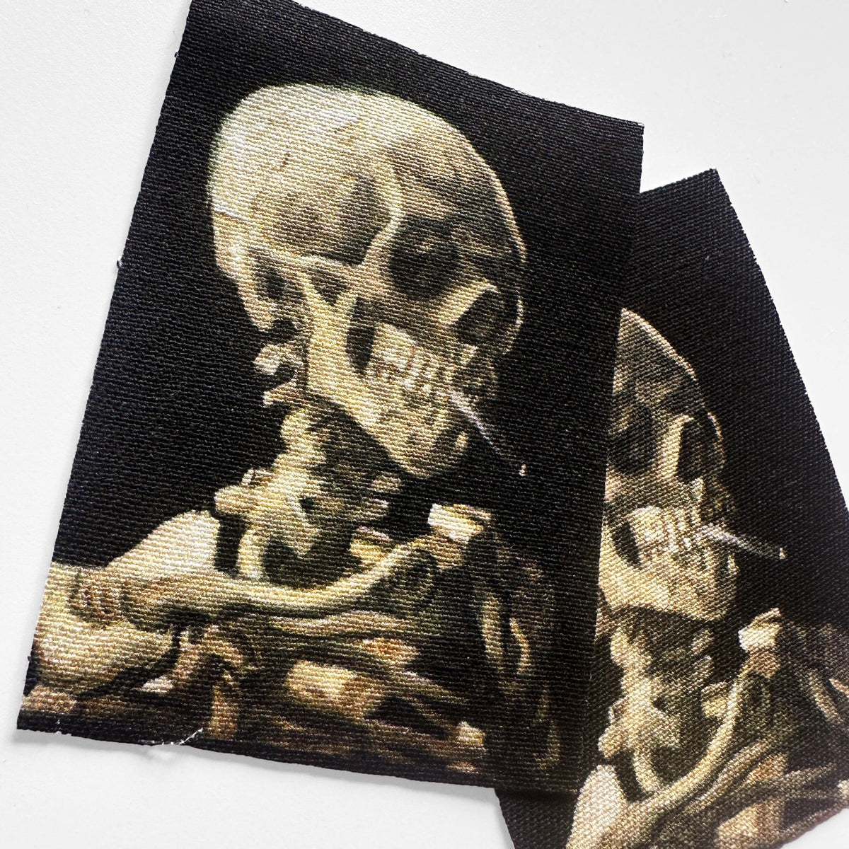 Skeleton Skull Smoking Sew-On Patch for Clothing &amp; Jackets