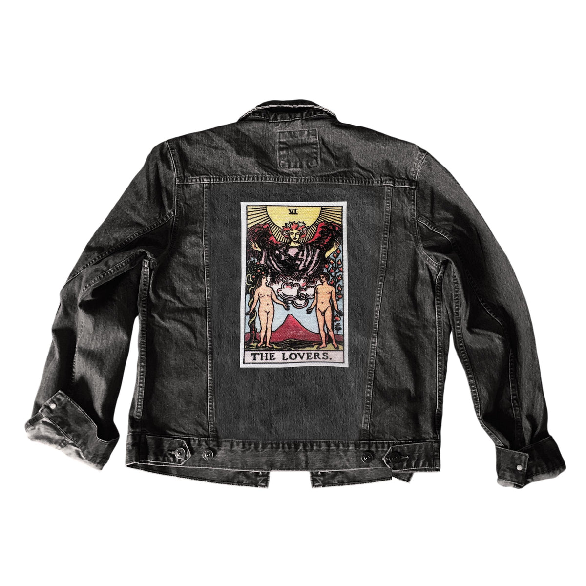 The Lovers Tarot Card Large Jacket Back Patch