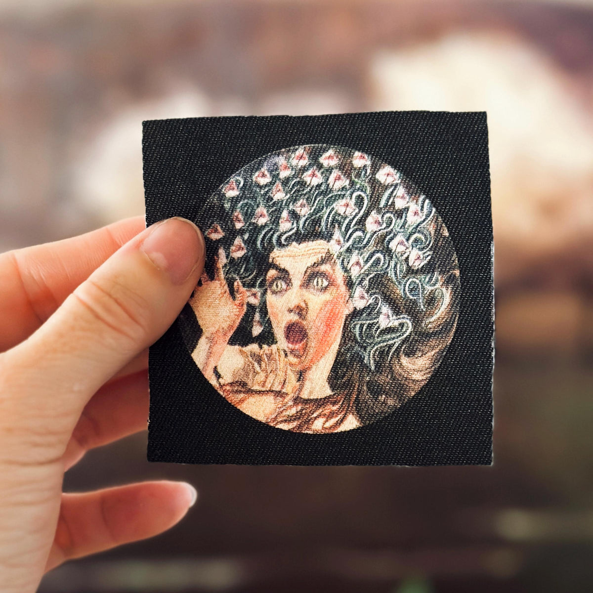 Medusa Sew On Cotton Fabric Patch