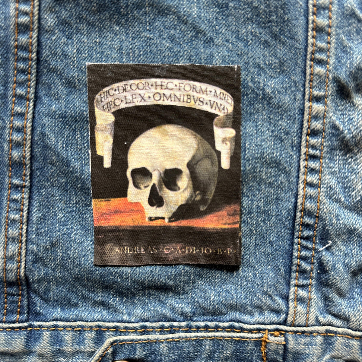 Memento Mori Skull Sew-On Fabric Patch