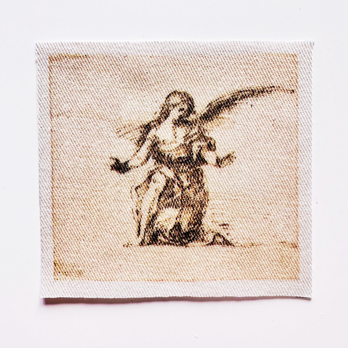 Angel Kneeling Sew-on Fabric Patch