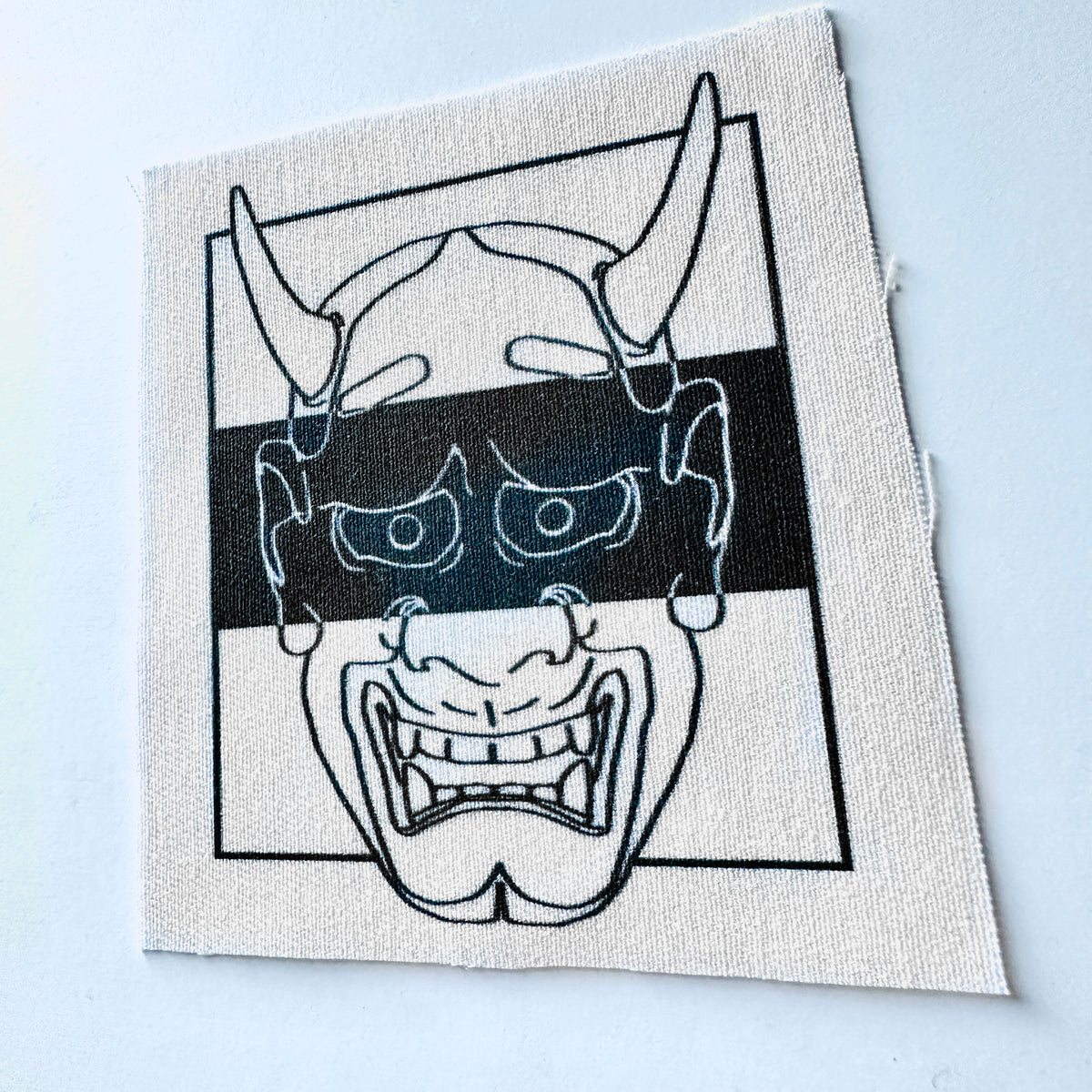 Japanese Noh Mask Sew-On Fabric Patch-ESPI LANE