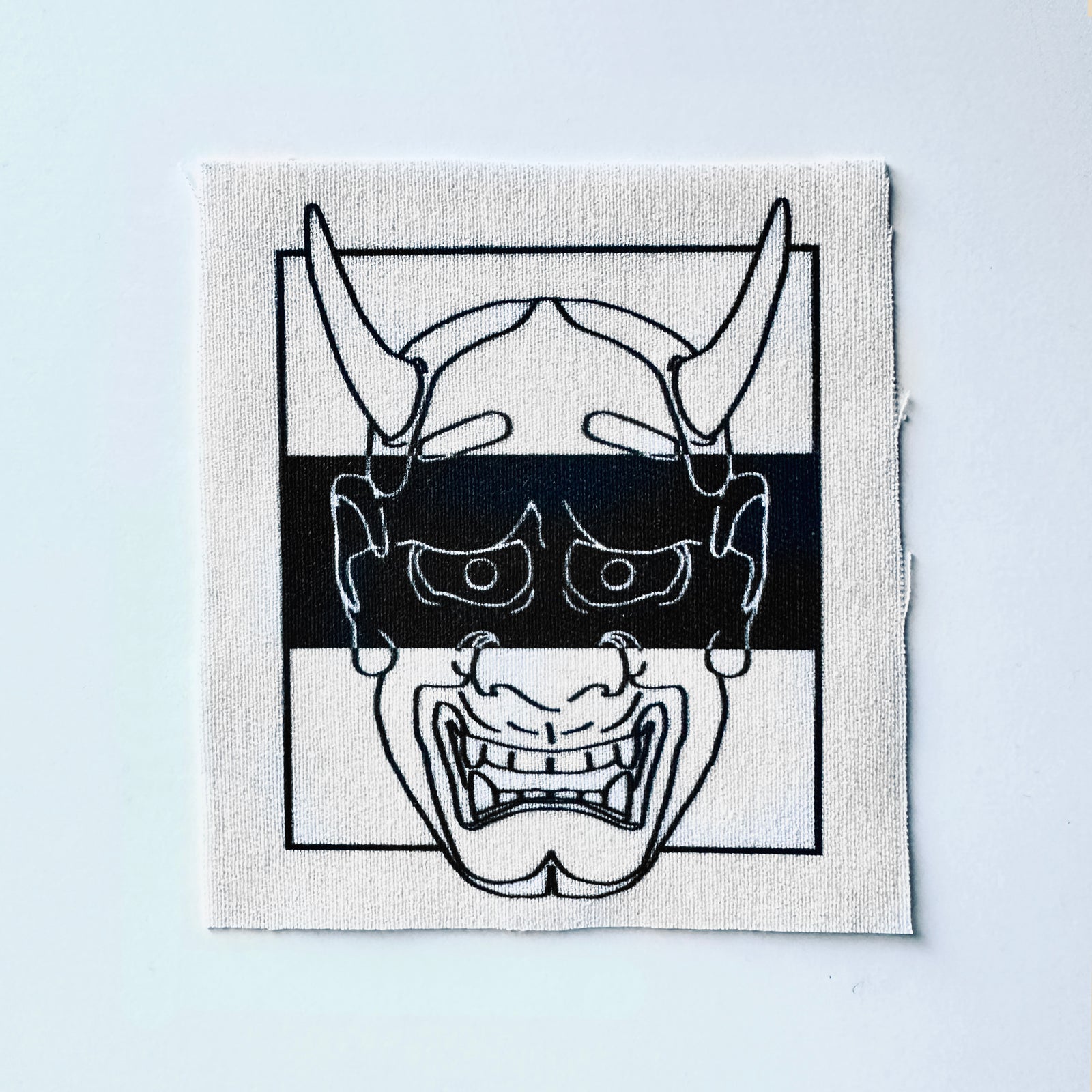 Japanese Noh Mask Sew-On Fabric Patch-ESPI LANE