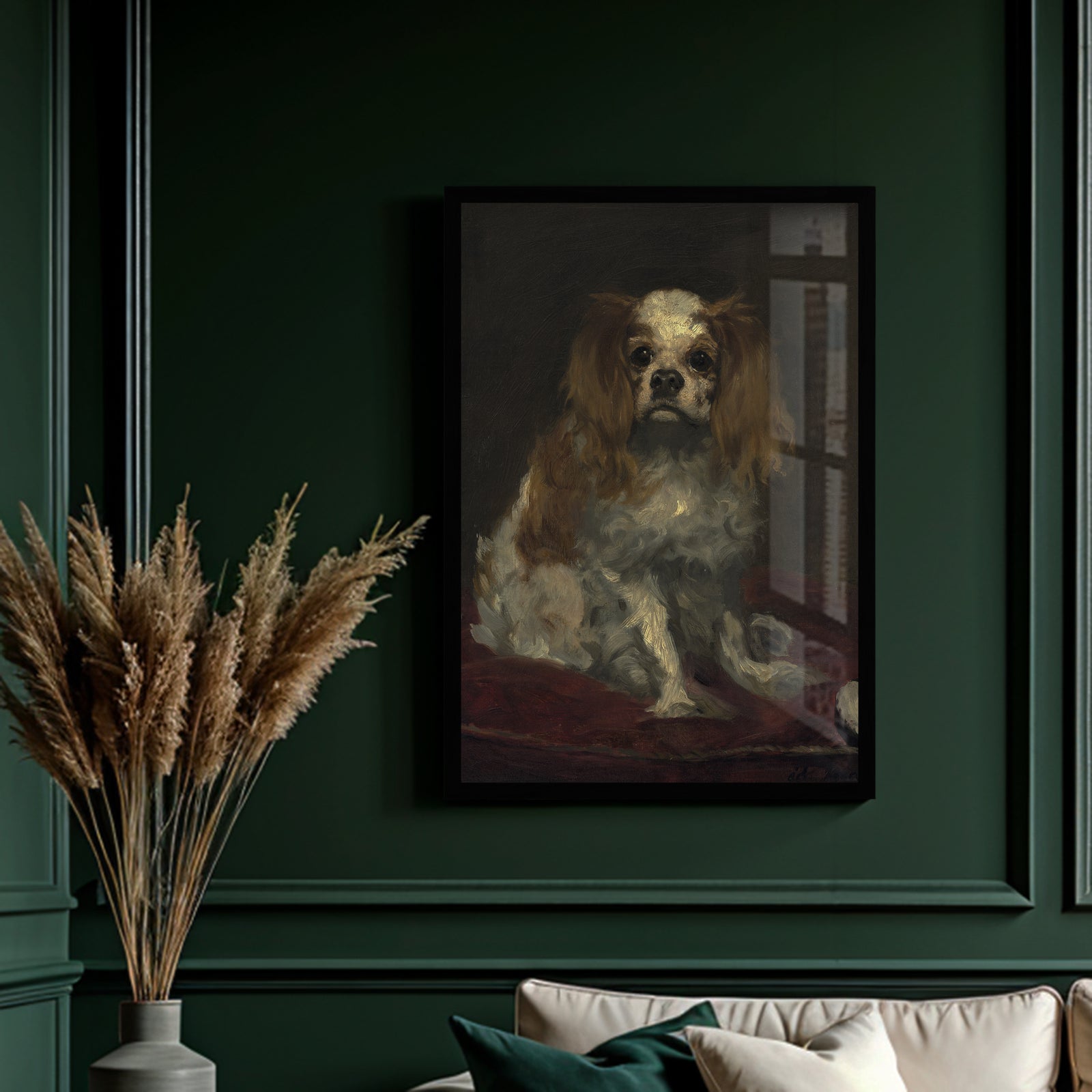 Manet Dog King Charles Fine Art Print-ESPI LANE