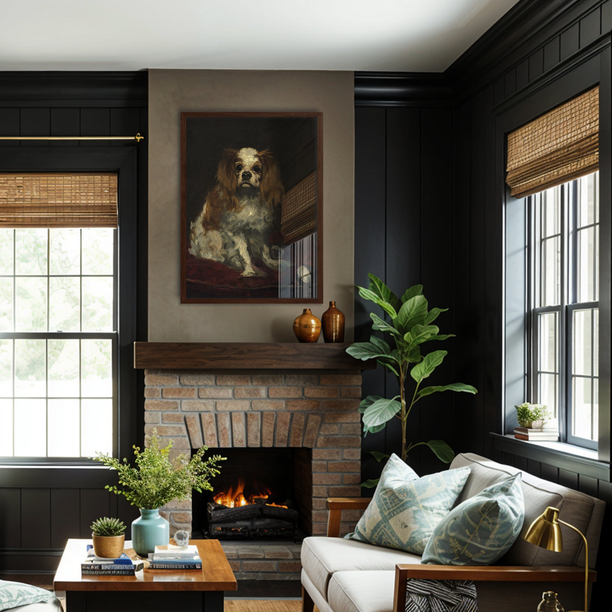 Manet Dog King Charles Fine Art Print-ESPI LANE