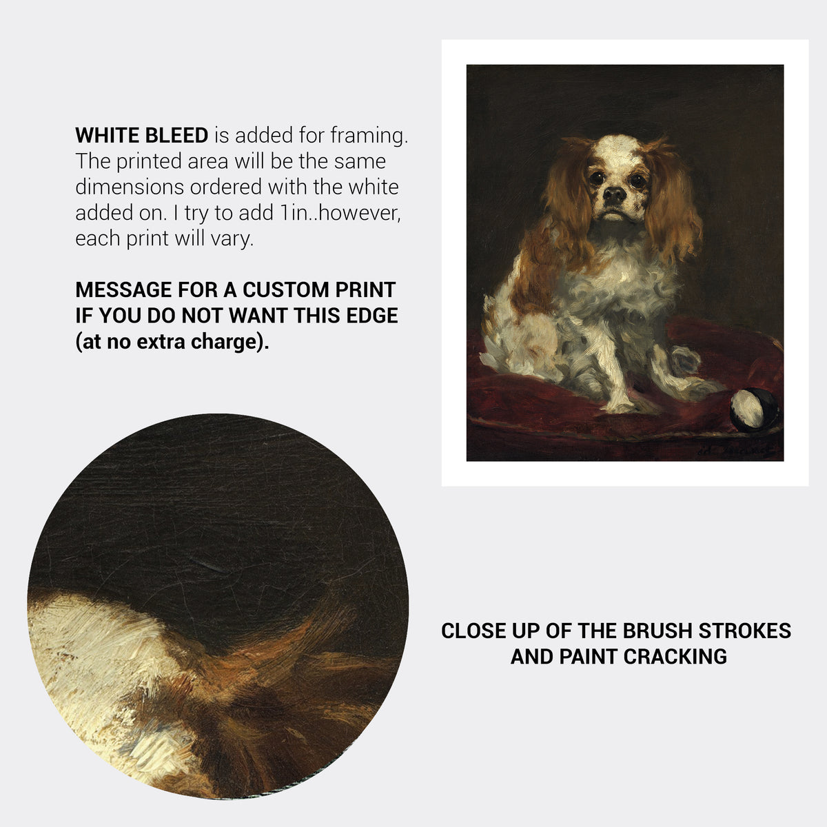 Manet Dog King Charles Fine Art Print-ESPI LANE