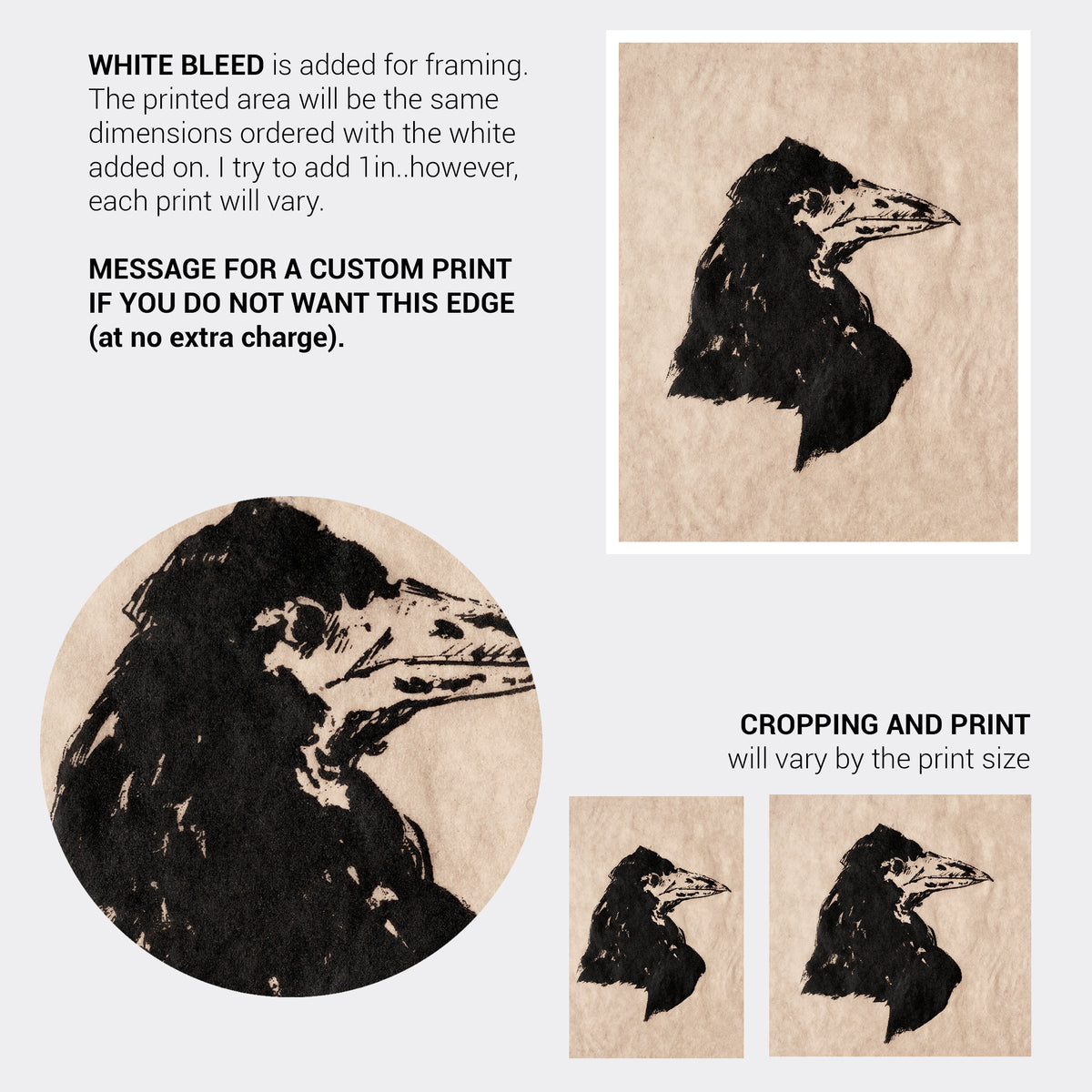 Manet Raven Sketch Fine Art Print-ESPI LANE