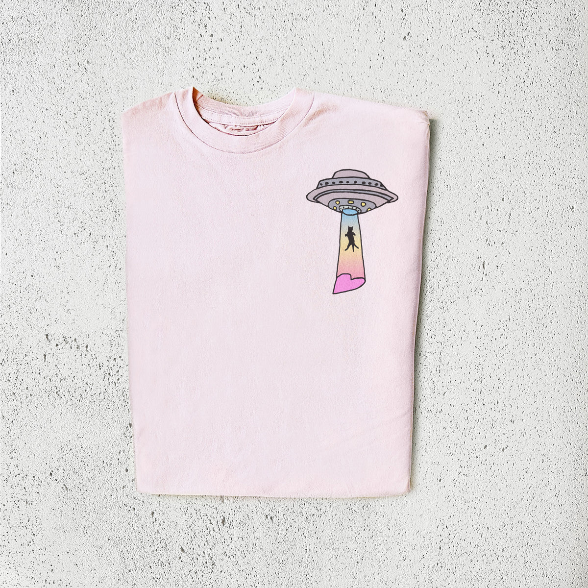 Pastel UFO Cat T-Shirt-ESPI LANE
