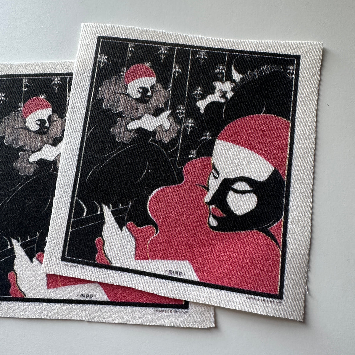 Red Mime Clown Fabric Sew-On Patch-ESPI LANE