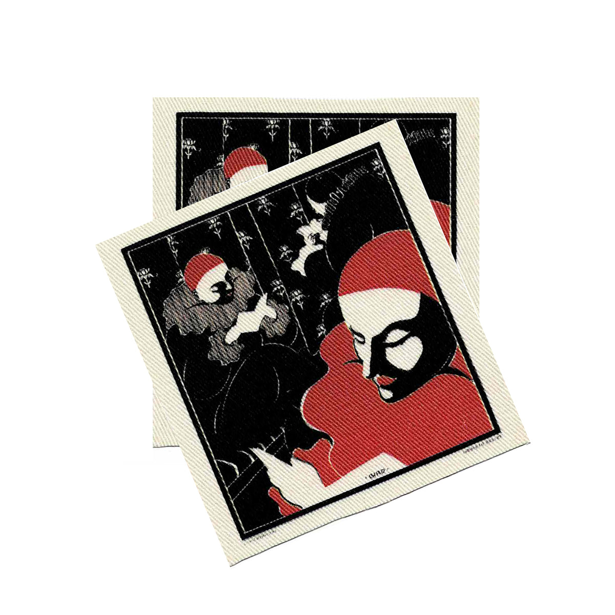 Red Mime Clown Fabric Sew-On Patch-ESPI LANE